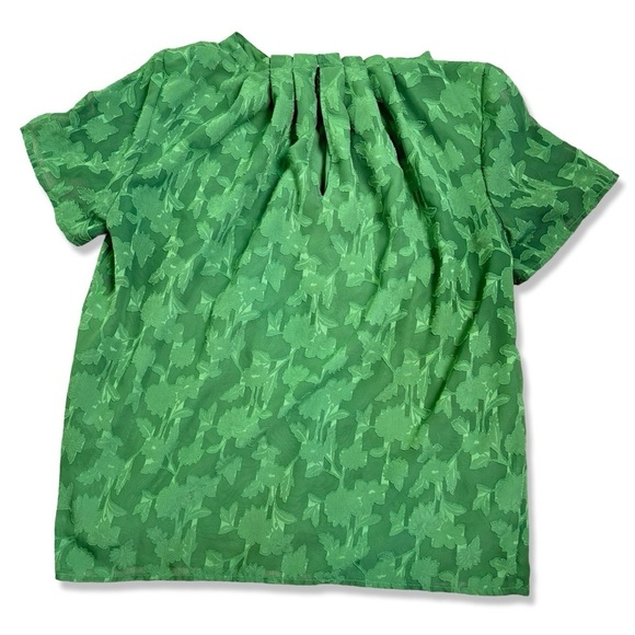 ⭐️ANN TAYLOR FACTORY Green Blouse with Gathered Neckline - Picture 3 of 6